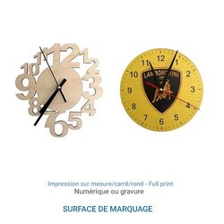 Horloge Made in France - Carré Contre plaqué bois