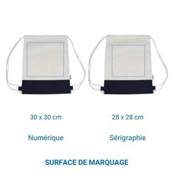 Sac à dos coton EASY Bicolore 230 - Bleu Marine
