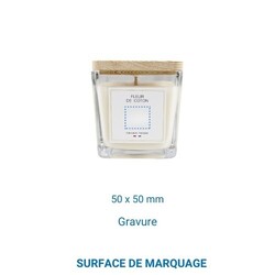 Bougie végétale GRASSE Carré 190g - Vanille