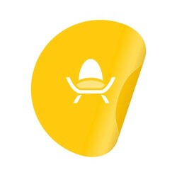 Sticker ROND/CARRE blanc ou transparent (INT/EXT) Transparent Carré 20cm