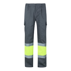 VL ATHENA. Pantalon bicolore en sergé (210g/m²), doublé, multi-poches, en coton (20%) et polyester (80%)