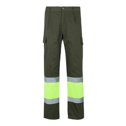 VL ATHENA. Pantalon bicolore en sergé (210g/m²), doublé, multi-poches, en coton (20%) et polyester (80%)