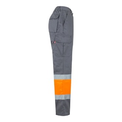 VL ATHENA. Pantalon bicolore en sergé (210g/m²), doublé, multi-poches, en coton (20%) et polyester (80%)
