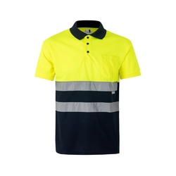 VL CUPID. Polo piqué bicolore (160g/m²) à manches courtes, en polyester (100%)