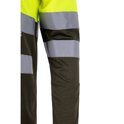 VL VULCAN. Polo bicolore (160g/m²) à manches longues, en polyester (100%)