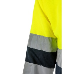 VL VULCAN. Polo bicolore (160g/m²) à manches longues, en polyester (100%)