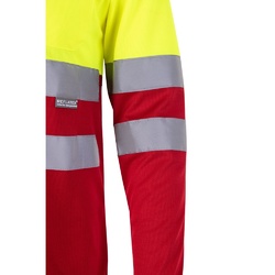 VL VULCAN. Polo bicolore (160g/m²) à manches longues, en polyester (100%)