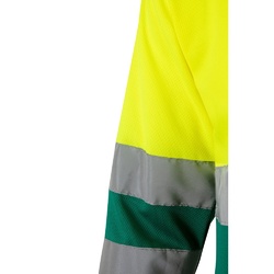 VL VULCAN. Polo bicolore (160g/m²) à manches longues, en polyester (100%)