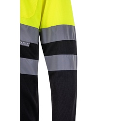 VL VULCAN LARGE. Polo bicolore (160g/m²) à manches longues, en polyester (100%)