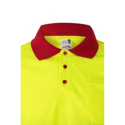 VL VULCAN LARGE. Polo bicolore (160g/m²) à manches longues, en polyester (100%)