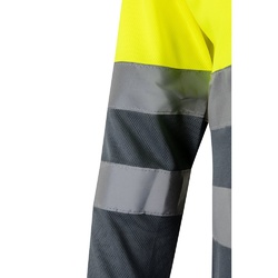 VL VULCAN LARGE. Polo bicolore (160g/m²) à manches longues, en polyester (100%)