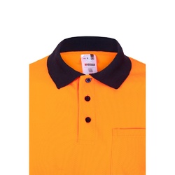 VL VULCAN LARGE. Polo bicolore (160g/m²) à manches longues, en polyester (100%)