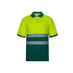 VL ACHELOUS. Polo piqué bicolore (150g/m²) à manches courtes, en coton (55%) et polyester (45%)