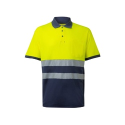 VL ACHELOUS. Polo piqué bicolore (150g/m²) à manches courtes, en coton (55%) et polyester (45%)