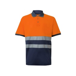 VL ACHELOUS. Polo piqué bicolore (150g/m²) à manches courtes, en coton (55%) et polyester (45%)