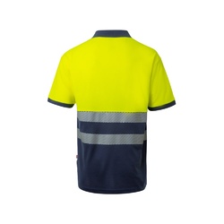 VL ACHELOUS. Polo piqué bicolore (150g/m²) à manches courtes, en coton (55%) et polyester (45%)