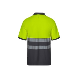 VL ACHELOUS. Polo piqué bicolore (150g/m²) à manches courtes, en coton (55%) et polyester (45%)