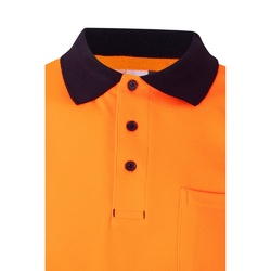 VL ACHELOUS. Polo piqué bicolore (150g/m²) à manches courtes, en coton (55%) et polyester (45%)