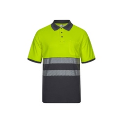 VL ACHELOUS. Polo piqué bicolore (150g/m²) à manches courtes, en coton (55%) et polyester (45%)