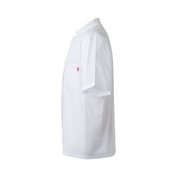 VL DURGA. Veste de cuisine à manches courtes en popeline (110g/m²), en coton (35%) et polyester (65%)