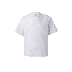 VL DURGA. Veste de cuisine à manches courtes en popeline (110g/m²), en coton (35%) et polyester (65%)