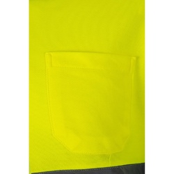 VL PLUTO. Polo piqué bicolore (150g/m²) à manches longues, en coton (55%) et polyester (45%)