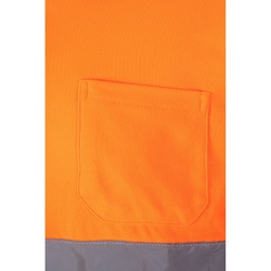 VL PLUTO. Polo piqué bicolore (150g/m²) à manches longues, en coton (55%) et polyester (45%)