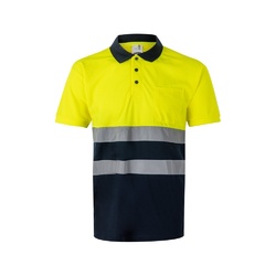 VL FORTUNA. Polo Bird-eye (140g/m²) à manches courtes, en polyester (100%)