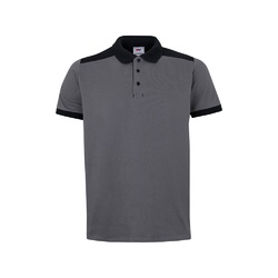 VL VELES. Polo piqué bicolore stretch (200g/m²), manches courtes, en polyester (96%) et élasthanne (4%)