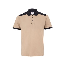 VL VELES. Polo piqué bicolore stretch (200g/m²), manches courtes, en polyester (96%) et élasthanne (4%)