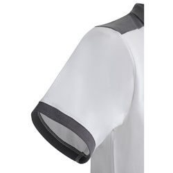 VL VELES. Polo piqué bicolore stretch (200g/m²), manches courtes, en polyester (96%) et élasthanne (4%)