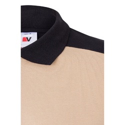 VL VELES. Polo piqué bicolore stretch (200g/m²), manches courtes, en polyester (96%) et élasthanne (4%)
