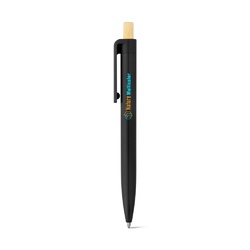ZARA. Stylo à bille en ABS recyclé (100% rABS) avec bouton en bambou