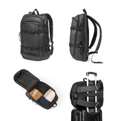 KAMPALA. Sac à dos pour ordinateur portable en polyester recyclé haute densité 900D, avec revêtement imperméable et doublure en polyester recyclé 210D 17'3