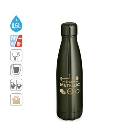SHOW METALLIC. Gourde en acier inoxydable, finition métallique mate 510 ml