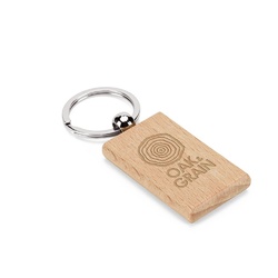 STEWIE. Porte-clés rectangulaire en bois de hêtre