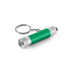 RE-LERGAN. Porte-clés en aluminium (92 % recyclé) avec lampe de poche LED à 3 lumières
