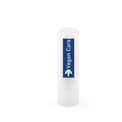 JOLIE VEGAN. Baume à lèvres végétalien, en ABS recyclé (100% rABS) et PP, avec SPF14 et arôme de vanille
