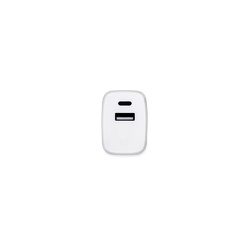 WEGENER. Adaptateur secteur avec port USB-A 18W et USB-C 20W en ABS recyclé (100 % rABS)