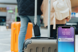 Etiquette à bagage en RCS avec géolocalisation Globefind