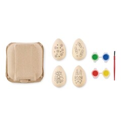 EISET Set de peinture d'oeufs en bois