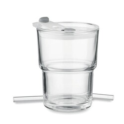 SIP Gobelet verre et paille 400ml