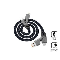Câble universel 4 en 1 'Orlando', 1m, gris anthracite