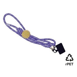 Lanyard pour smartphone 'Madrid', RPET bleu
