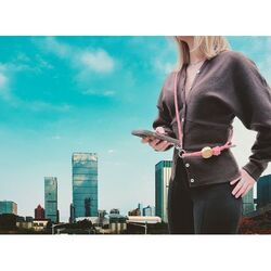 Lanyard pour smartphone 'Madrid', RPET orange