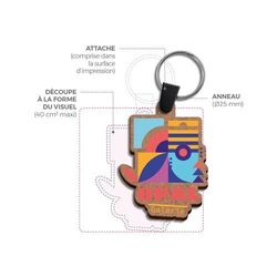 PORTE CLE CREATION MDF EP 3mm ENTRE 20 cm2 ET 40 cm2