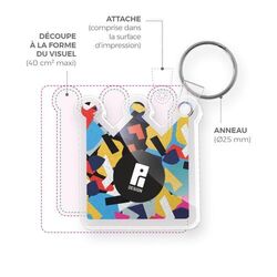 PORTE CLE CREATION PMMA EP 3mm ENTRE 20 cm2 MAXI 40 cm2