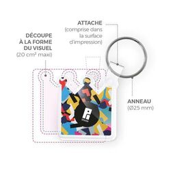 PORTE CLE SUR-MESURE PMMA EP.3 mm MAXI 20 cm2