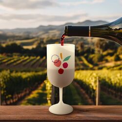 VERRE A PIED REUTILISABLE EN BIO-COMPOSITE 18 cl RAS BORD