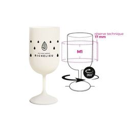 VERRE A PIED REUTILISABLE EN BIOCOMPOSITE 18 cl RAS BORD
